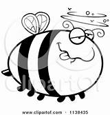 Outlined Bee Chubby Drunk Clipart Cartoon Cory Thoman Coloring Vector 2021 sketch template