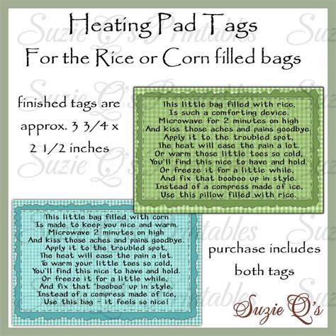 printable rice bag instructions printable templates