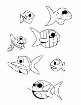 Fish Coloring Cute Pages Kids sketch template