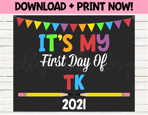 day  tk sign st day  school sign transitional etsy