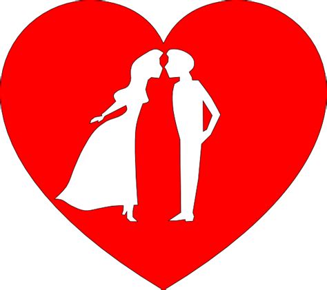 Heart With Couple Kissing Clip Art At Vector