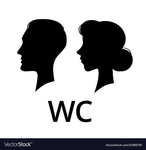wc toilet sign male and female face profile vector image