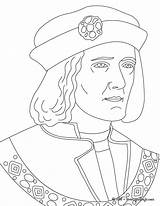 Inglaterra Sheets Rei Rey Ricardo Coloriage History Kings Tudor Roi Princes Hellokids Mystery Línea sketch template