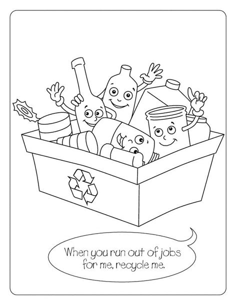 recycling coloring page  kids  printable picture color