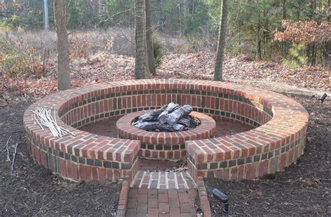pin  veronica callaghan  garden pathsfirepits brick fire pit