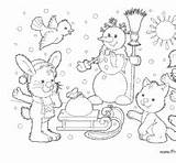Animals Winter Surfnetkids Coloring sketch template