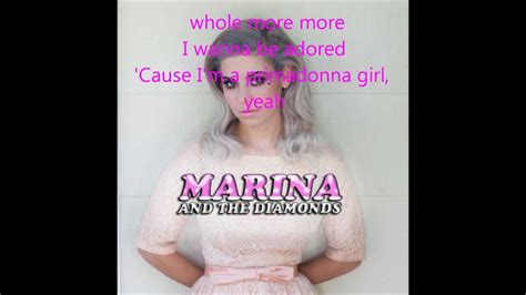 marina and the diamonds primadonna girl lyrics youtube