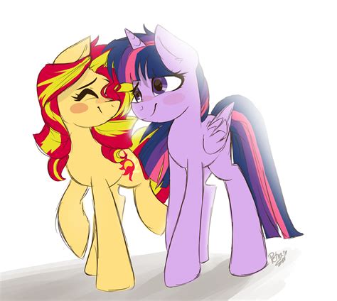 Sunset Shimmer X Twilight Sparkle Cp By Drawing Heart