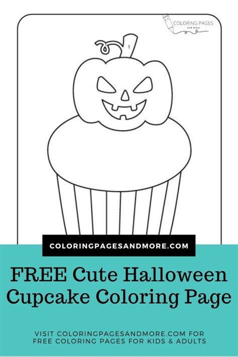 cute halloween cupcake coloring page coloring pages
