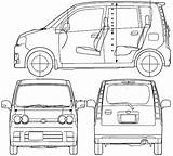 Daihatsu Move Blueprints Custom 2005 Microvan sketch template