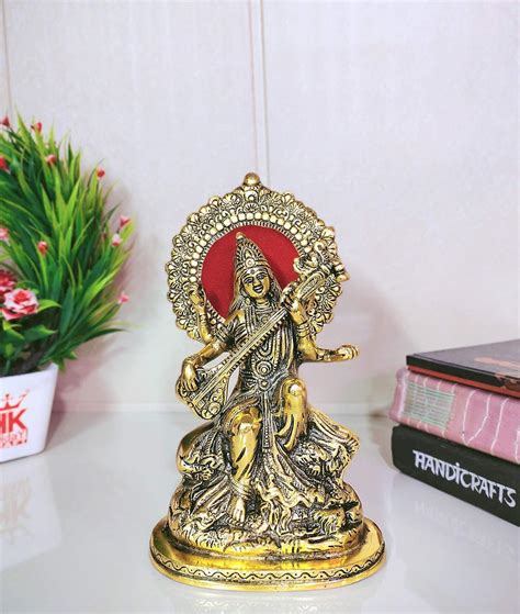buy kridaykraft maa sitting  hans metal idolhindu goddess maa veena vadini idol sculpture