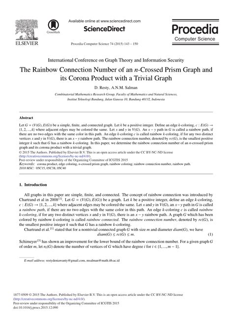 rainbow connection number    crossed prism graph   corona product