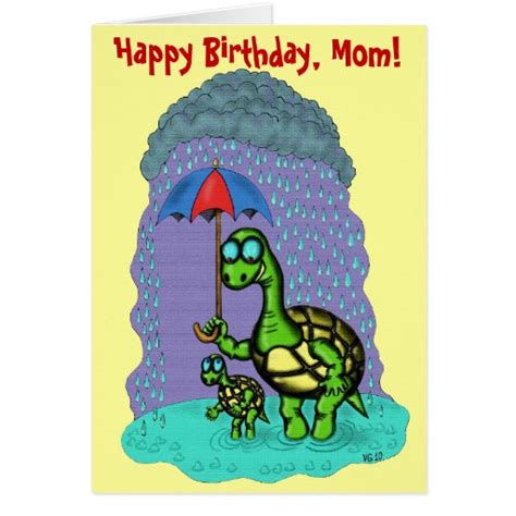 funny cute turtles happy birthday mom card design zazzle