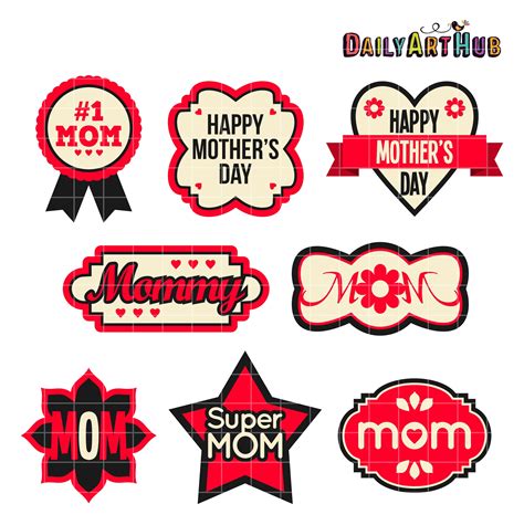 mothers day labels clip art set daily art hub graphics alphabets
