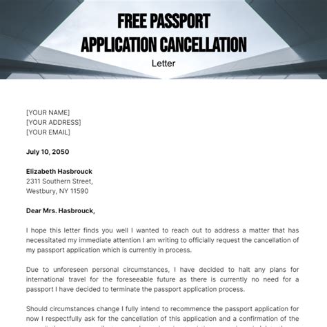 passport application cancellation letter template edit