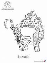 Roadhog Coloring Overwatch Pages Printable Kids Print sketch template