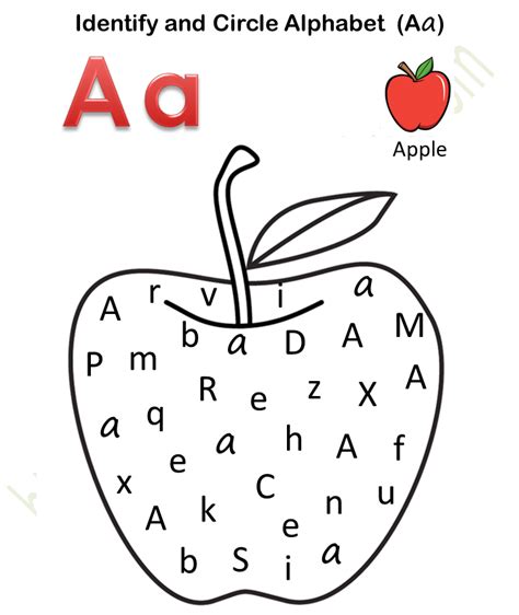 english preschool identify  circle alphabet aa worksheet  wwf