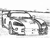 Coloring Dodge Car Viper Pages Racing Acr Srt10 Cars Ram Classic sketch template