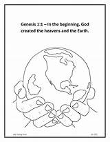 Bible God Created Verse Memory Sunday Coloringhome Sheets Worksheets sketch template