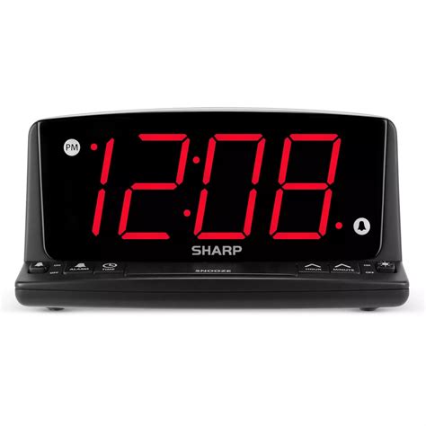 home kitchen clocks alarm clocks sharp led digital alarm clock bright big red digit display