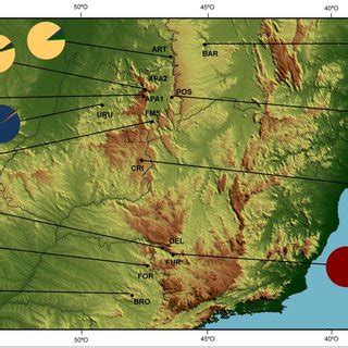 mapa de elevacao medida em metros da regiao central  leste  brasil  scientific
