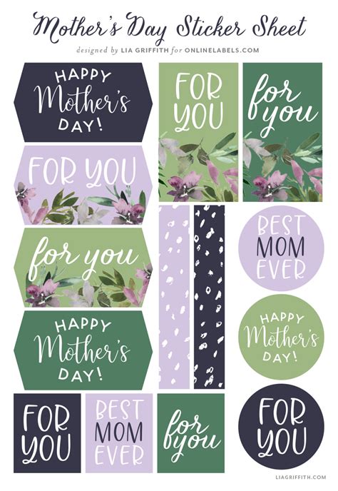 printable mothers day labels  gifts lia griffith