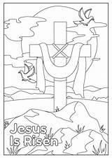 Easter Religious Coloring Printable Crafts Christian Jesus Craft Preschool Children Cross Printablee Via sketch template