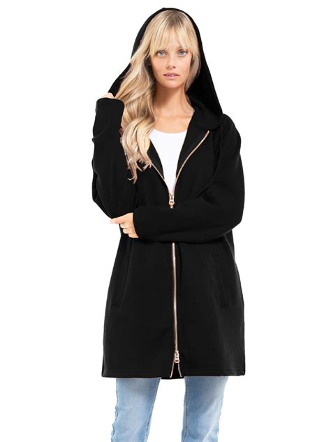 olivia womens casual oversized loose fit long sleeve zip