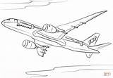Airplane Coloring Pages Boeing Plane Dreamliner Supercoloring Drawing 1186 sketch template