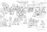 Playground Coloring Drawing Pages Equipment Park Scene Collection Getcolorings Fun Color Printable Getdrawings Drawings Paintingvalley Pic sketch template