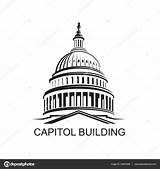 Capitol Building Drawing Congress Vector Icon Getdrawings sketch template
