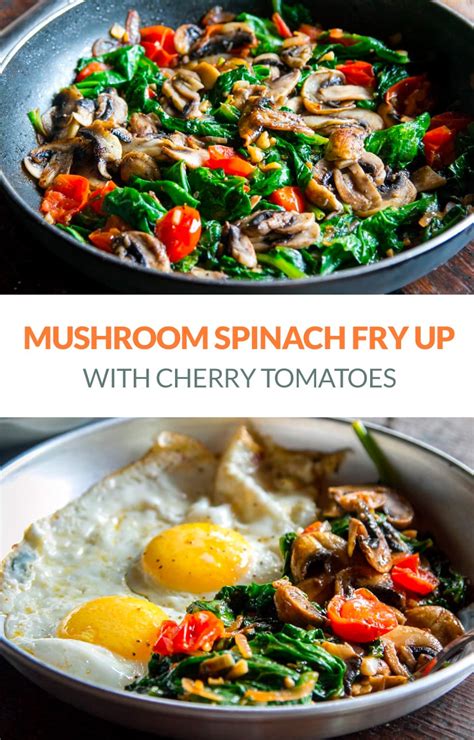 spinach mushroom tomato fry  paleo gf