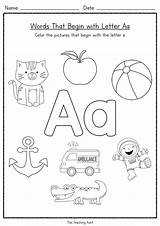 Letter Worksheets Teaching Aunt Sounds Beginning Letters Preschool Kindergarten Coloring Choose Board Alphabet Activities English Phonics Test sketch template