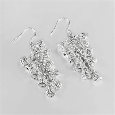 hot sale high quality  sterling silver earrings plating bell string ear earrings girls