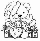Bear Coloring Pages Christmas Teddy Color sketch template