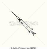 Injection Vaccination Syringe sketch template