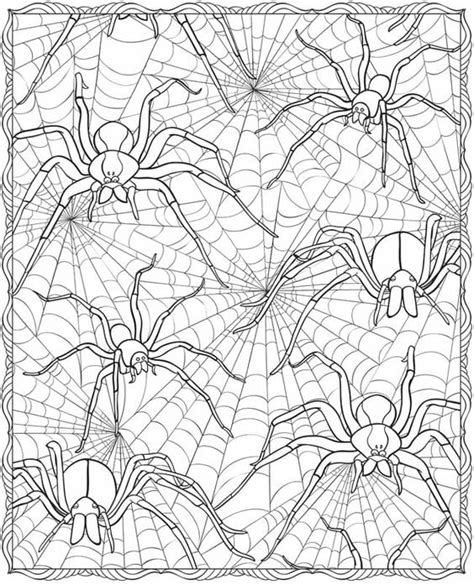 coloring page spiders halloween coloring page printables