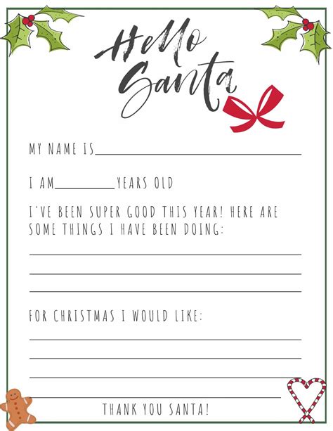 printable santa reply letter template printable templates