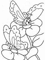 Coloring Flowers Pages Butterflies Popular sketch template
