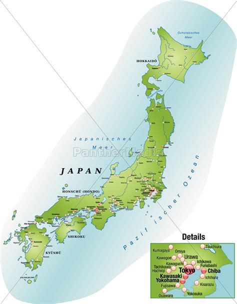 kort  japan som  oversigtskort  gron royalty  image  panthermedia