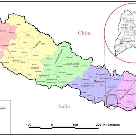 Map Of Nepal Showing Dhanusha District Research Site Download