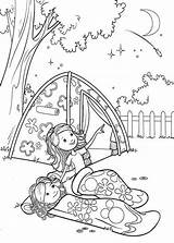 Coloring Pages Camping Groovy Girls Camp Scout Girl Backyard sketch template
