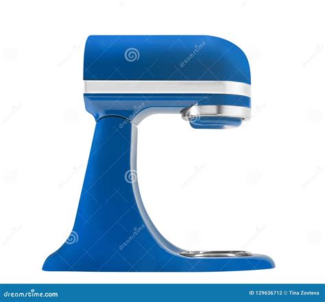 blue mixer isolated  white stock photo image  bakery bowl