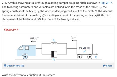solved    vehicle towing  trailer   cheggcom