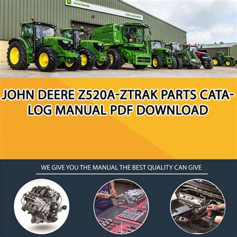 john deere za ztrak parts catalog manual   service manual repair manual