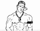 John Cena Coloring Pages Easy Wwe Template sketch template