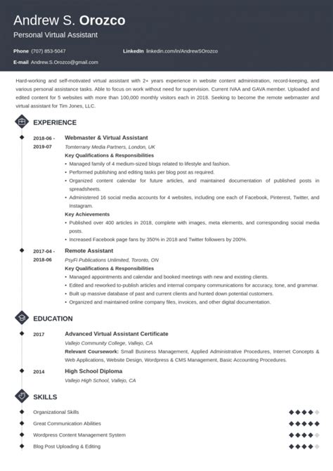 virtual assistant resume examples job description virtual