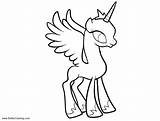 Alicorn Coloring Mlp sketch template