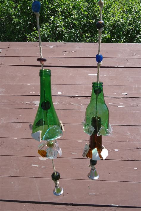 wind chimes  vases upcycle  glass bottles