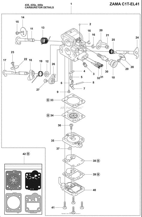 husqvarna     parts diagram  carb details